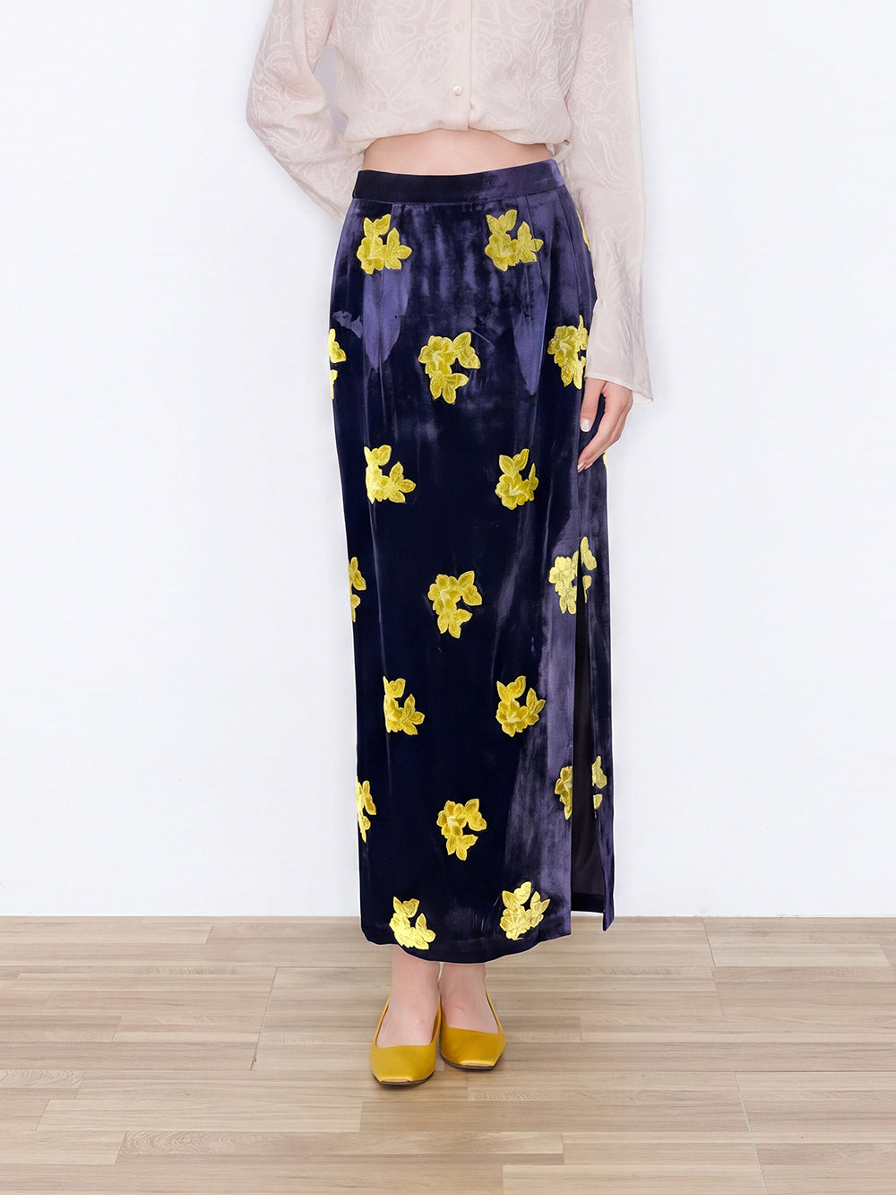MUKZIN×Flourishing New Chinese-Style Vintage Silk Velvet Skirt Set