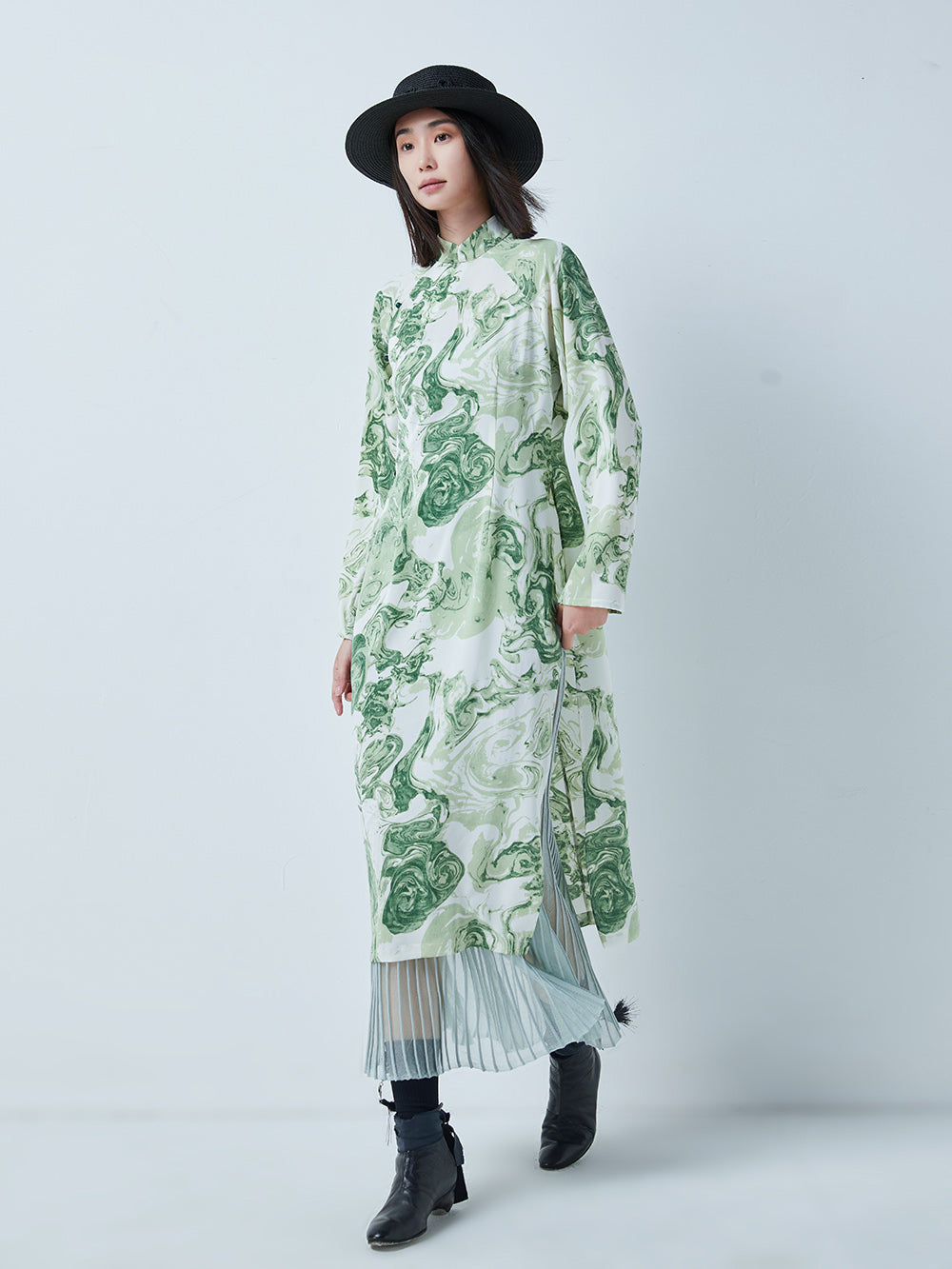 MUKTANK × CUUDICLAB Chinese Style Printed Holiday Maxi Dress