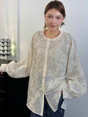 MUKZIN“Capsule Collection”White Chinese-style national trend shirt