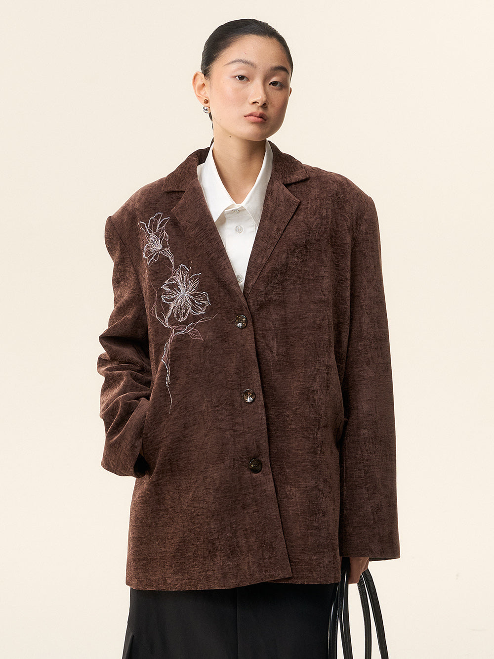 MUKTANK×LOUMUTAKU Embroidered Jacquard Velvet Blazer