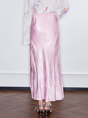 MUKZIN Spring Prelude "Awakening of Spring" High-slit Straight Flared Skirt