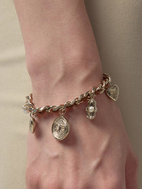 MUKTANK×SUN HUNTER Iris Coin PU Braided Rope Bracelet