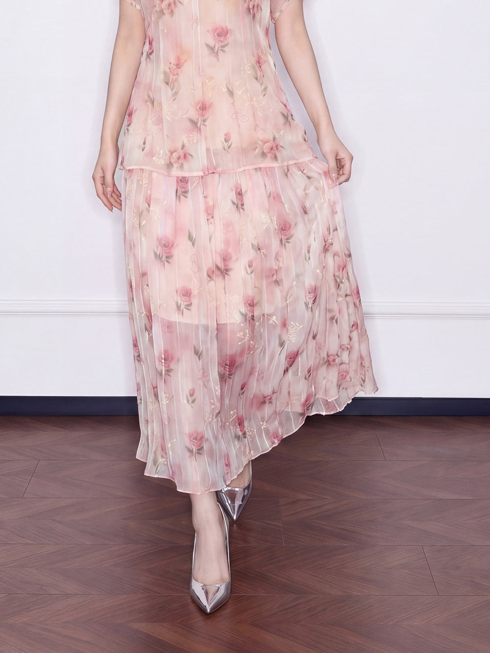 MUKZIN×Capsule Collection New Chinese-Style Linen Skirt with ICH Hami Hand Embroidery & Floral Print