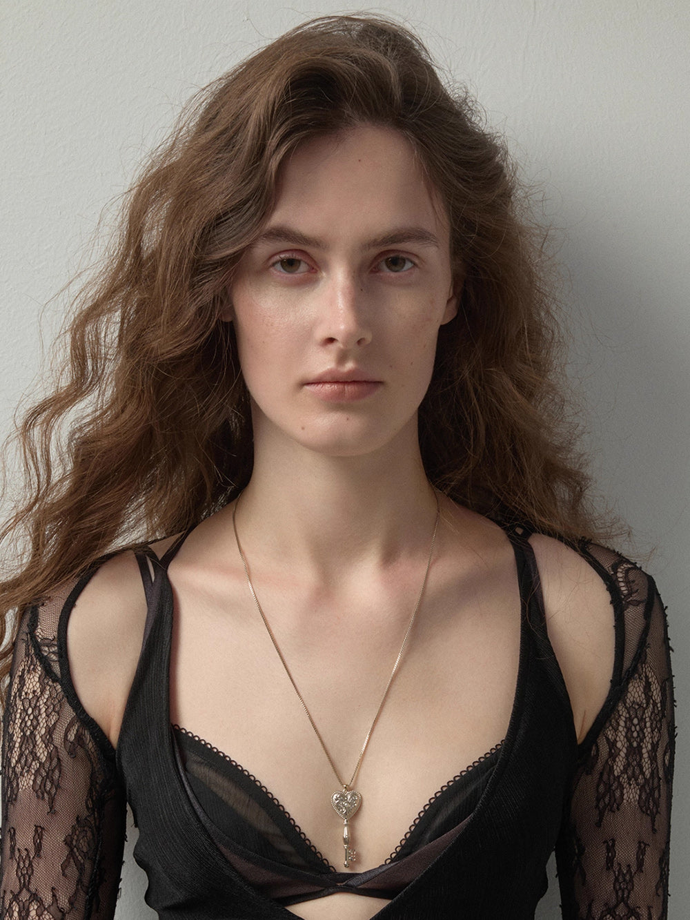 MUKTANK×SUN HUNTER Heart Embossed Key Medium-length Chain Necklace