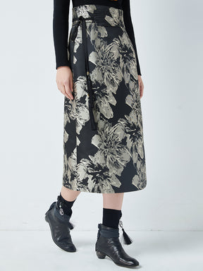 MUKTANK×CUUDICLAB Jacquard Midi Bodycon Skirt