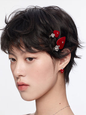MUKTANK×SUN HUNTER Small-Sized Velvet Heart Hair Clip