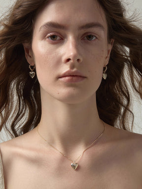 MUKTANK×SUN HUNTER Mini Carved Heart Plain Chain Necklace