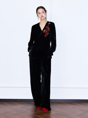 MUKZIN¡°Capsule Collection¡±Velvet Elastic Waist Wide Leg Pants