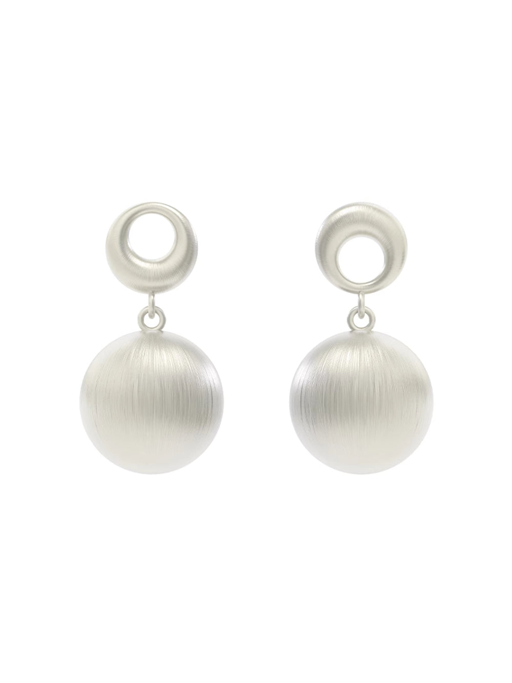 MUKTANK×SUN HUNTER Ring - shaped Wire Drawn Ball Stud Earrings