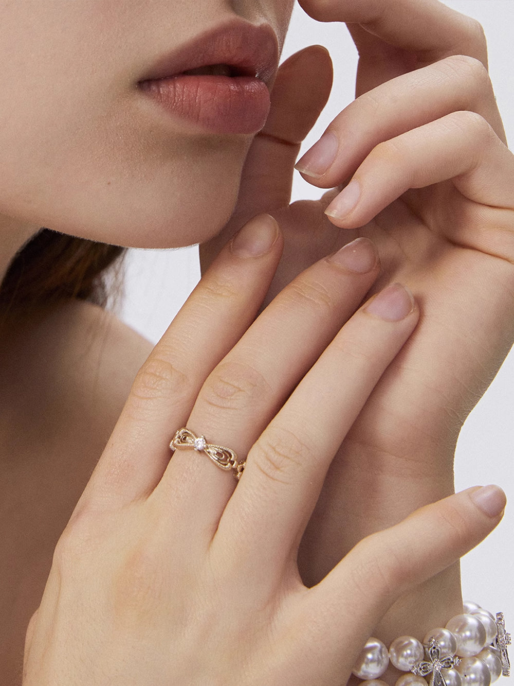 MUKTANK×SUN HUNTER Lace heart ring