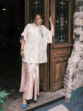 MUKZIN“Capsule Collection”Oriental Qipao - Style Brocade Top