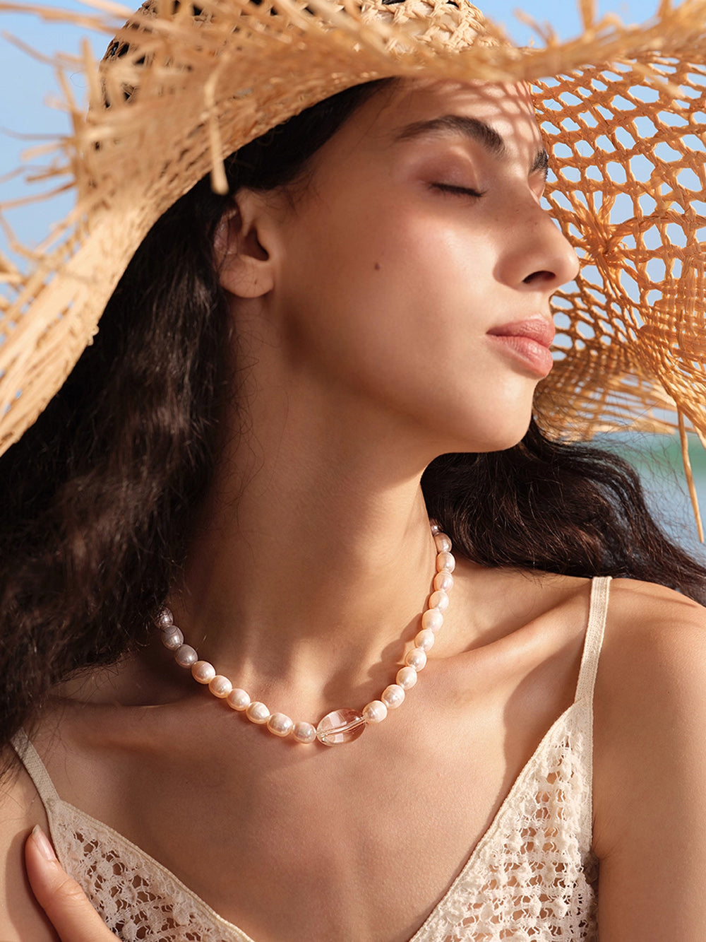 MUKTANK×SUN HUNTER“Fleeting Light”Purifying Magnetic Field Pearl Necklace