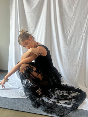 MUKTANK×Jqwention Black lace dress