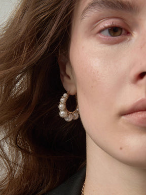 MUKTANK×SUN HUNTER Vintage Gradient Faux Pearl Earrings