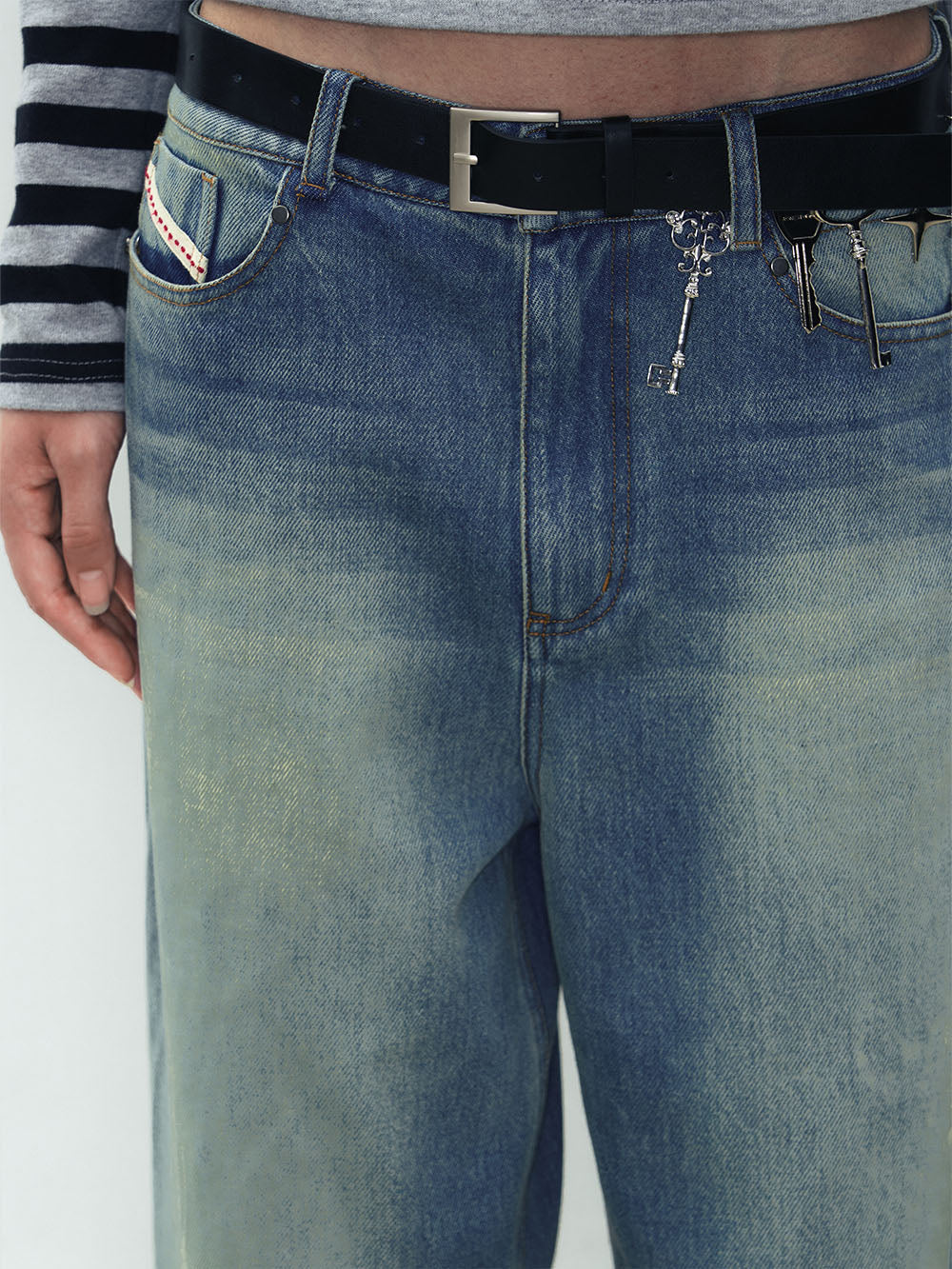 MUKTANK X WESAME Straight Cut Washed Jeans