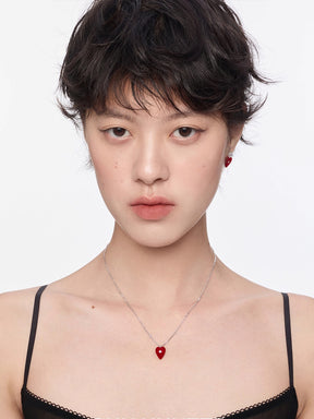 MUKTANK×SUN HUNTER Velvet Heart Plain Chain Necklace