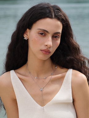 MUKTANK×SUN HUNTER “Emergence”Double-Layer Lace Butterfly Y-Necklace