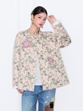 MUKZIN“Capsule Collection”Vintage Embroidery Round Neck Loose Jacket