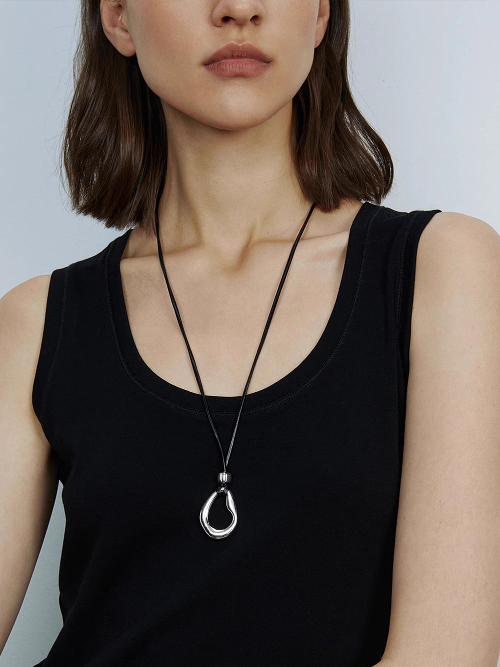 MUKTANK×SUN HUNTER Irregular Leather Rope Long Chain