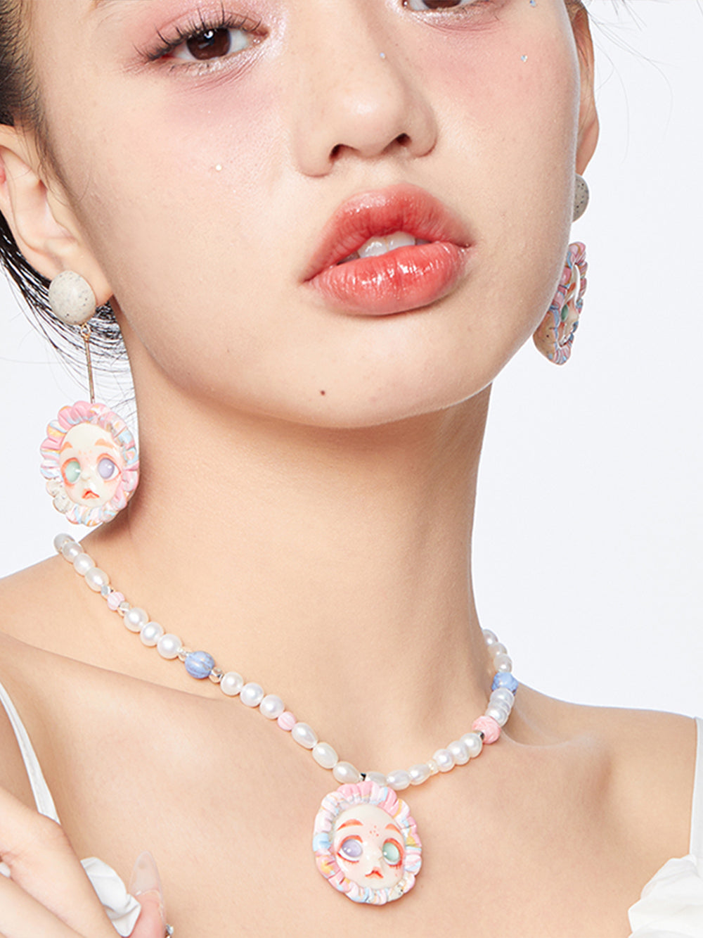 MUKTANK×QUANDO Macaron Color Pearl Necklaces