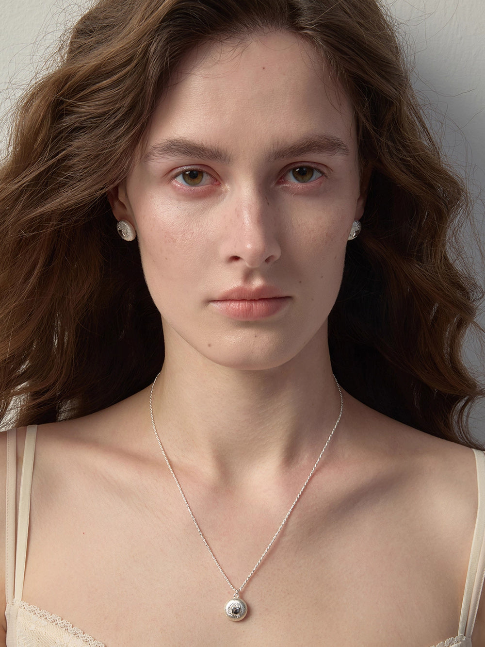 MUKTANK×SUN HUNTER Round Brushed Stud Earrings