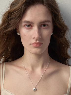 MUKTANK×SUN HUNTER Round Brushed Stud Earrings