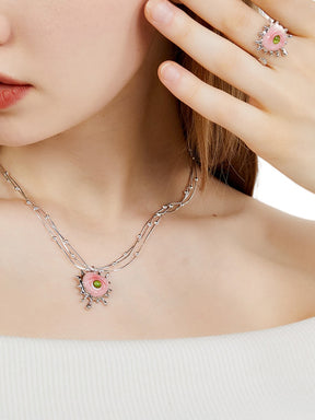 MUKTANK X QUANDO Pink Monster Sterling Silver Necklace