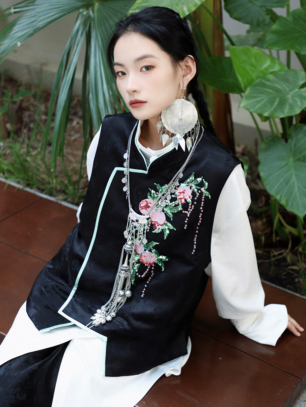 MUKZIN Velvet "Linglongzi"New Chinese Style Cotton-padded Vest