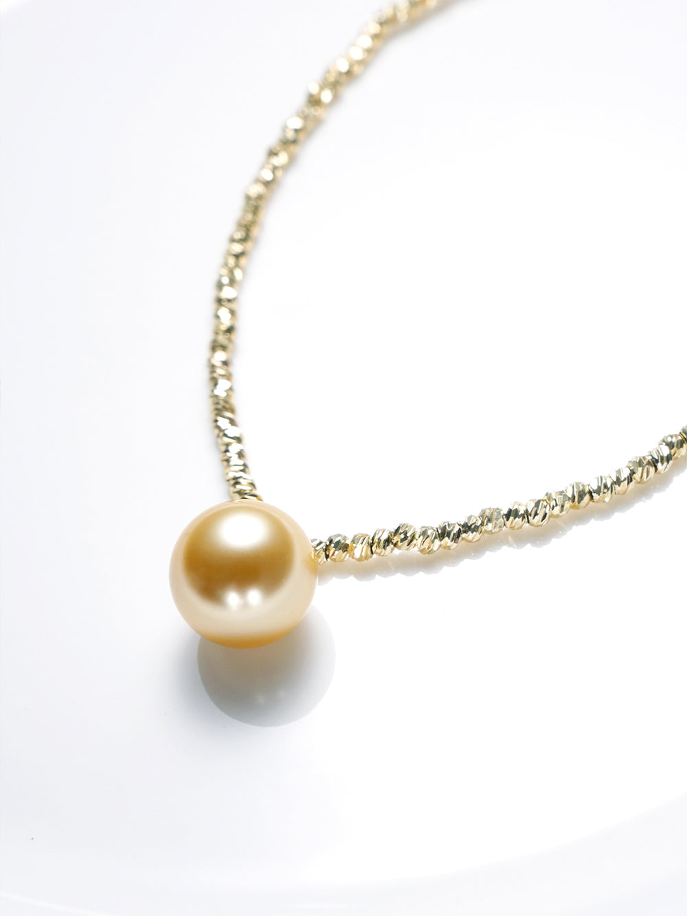 MUKTANK Broken Gold Single Bead Pendant Necklace