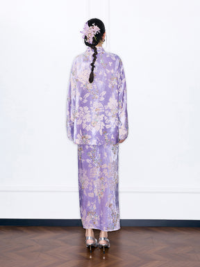 MUKZIN“Night Ballad of Chang'an”New Chinese Style Velvet Jacquard Kimono Cardigan for Women - Loose Wrap Front