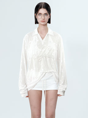 MUKTANK×MODULER Heavy-Detailed Polo Shirt with Pearl Embroidery