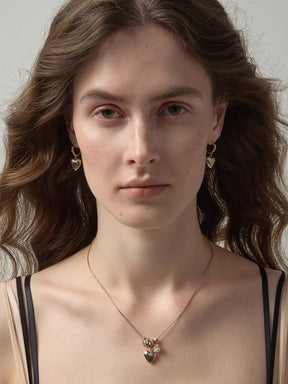 MUKTANK×SUN HUNTER Vintage Heart Carved Ear Cuffs