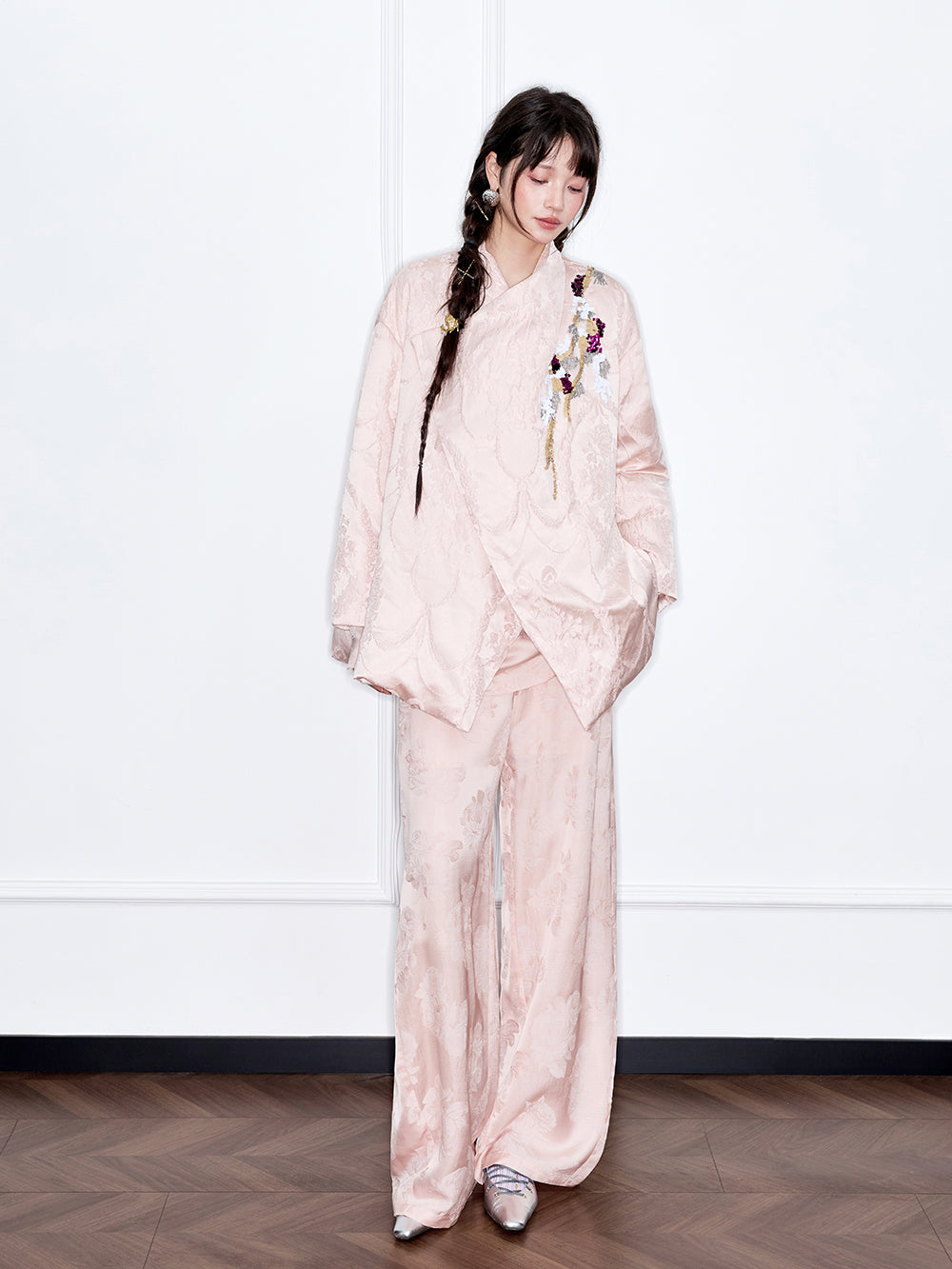 MUKZIN“The Sequence of Deer's Call”New Chinese Style Jacquard Loose Down Jacket