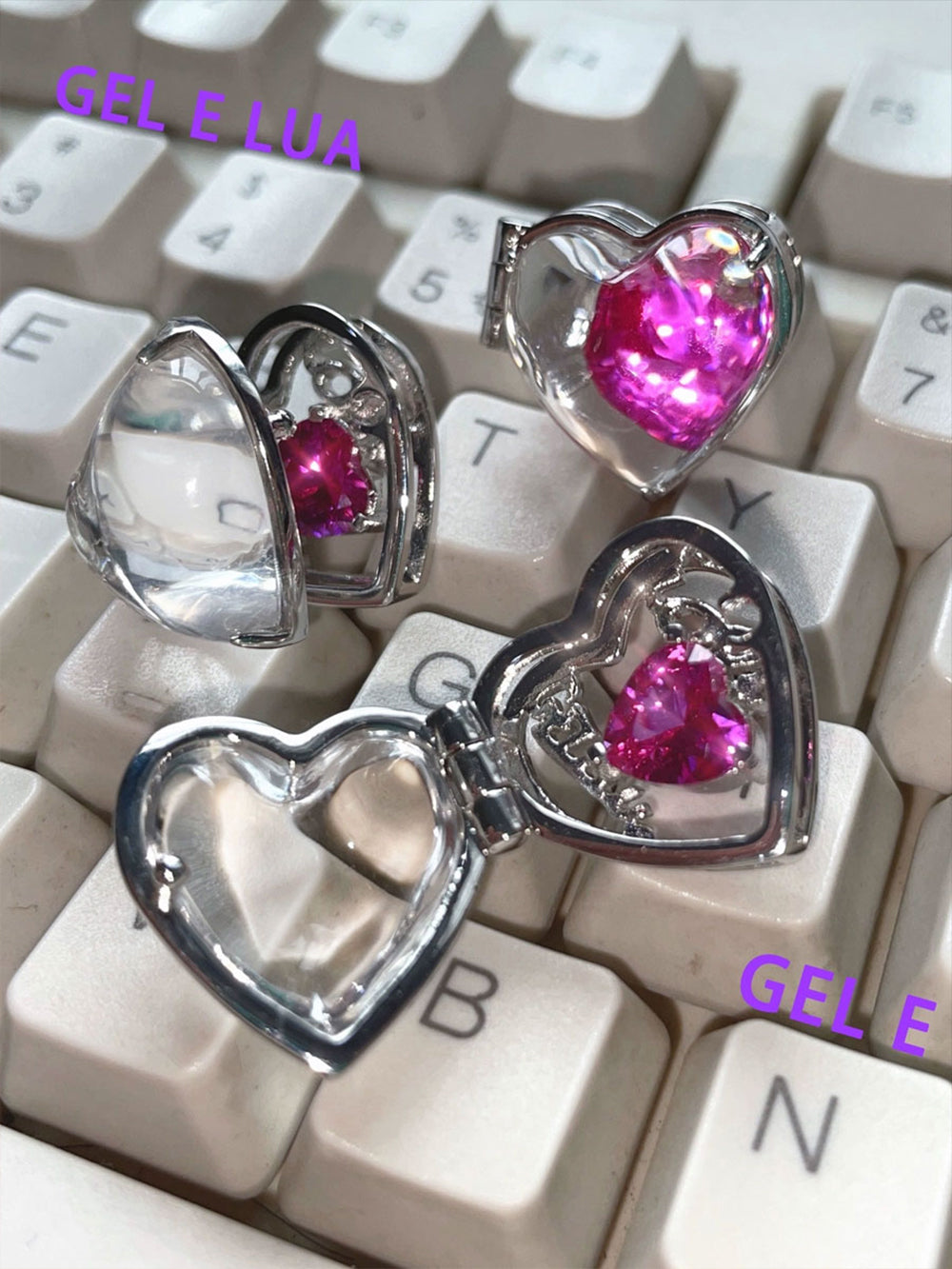 MUKTANK×GEL E LUA Digital Love Letter Opening-Closing Earrings