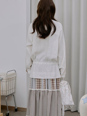 MUKTANK×LOUMUTAKU Three-Color Plaid Tiered Skirt