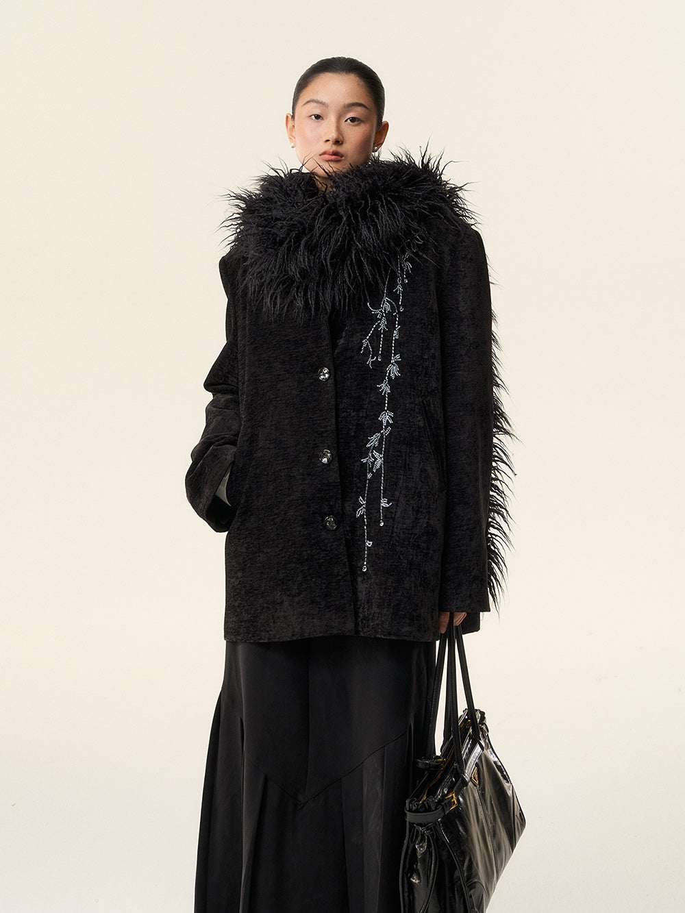 MUKTANK×LOUMUTAKU Beaded Embroidery Branch-Patterned Blazer