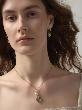 MUKTANK×SUN HUNTER Carved Heart Pearl Necklace