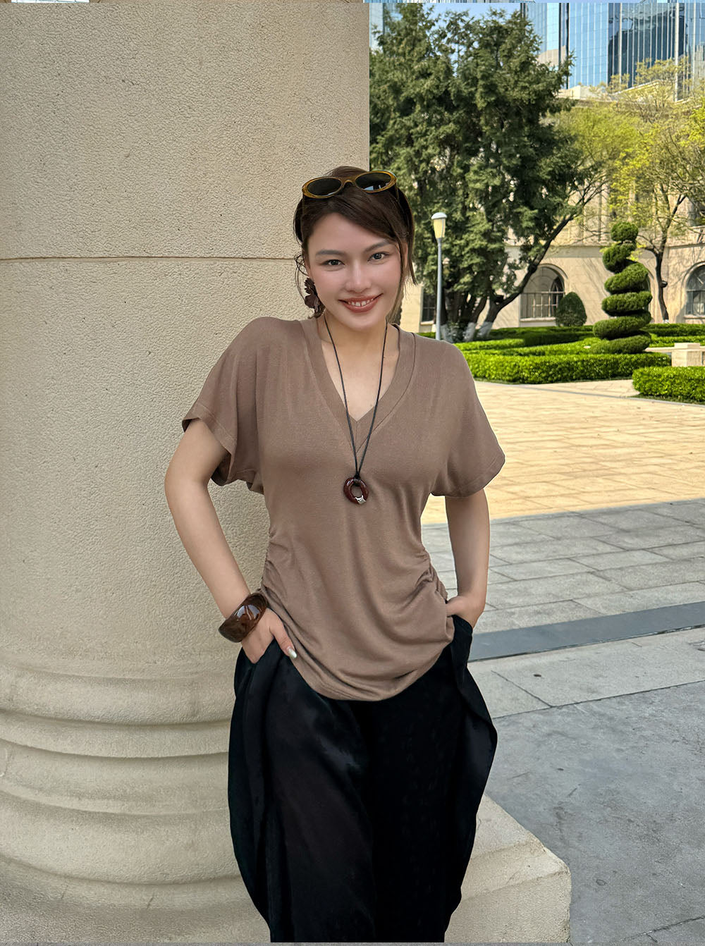 MUKZIN“Capsule Collection”Slimming elegant T-shirt