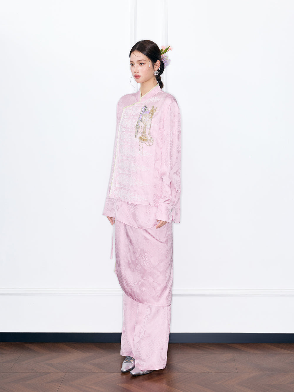 MUKZIN“Night Ballad of Chang'an”Warm color palette Embroidered Chinese-style Jacket | Tang Dynasty Inspired Cheongsam Top