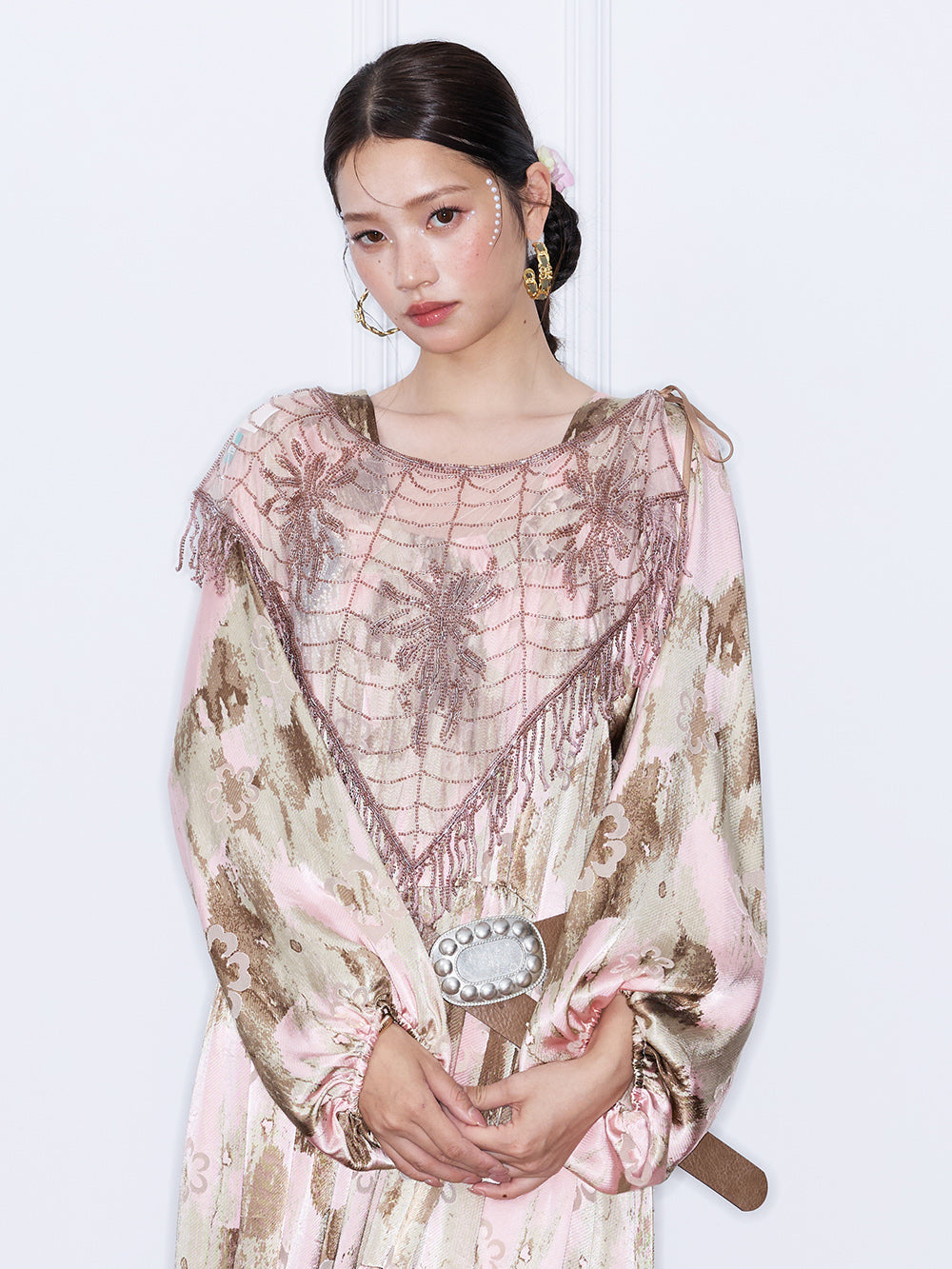 MUKZIN¡°Capsule Collection¡±Bohemian Beaded Fringe Mesh Shrug