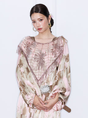 MUKZIN¡°Capsule Collection¡±Bohemian Beaded Fringe Mesh Shrug
