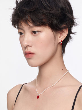 MUKTANK×SUN HUNTER Velvet Heart Bow Ear Cuffs