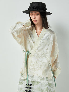 MUKTANK×CUUDICLAB New Chinese Style Bell Sleeve Top