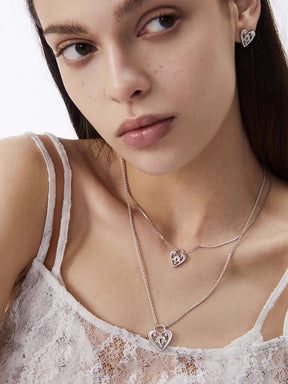 MUKTANK×SUN Lace heart lock simple chain