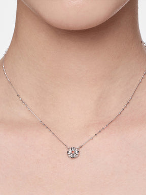 MUKTANK×SUN HUNTER Double-Layered Velvet Heart Flower Necklace