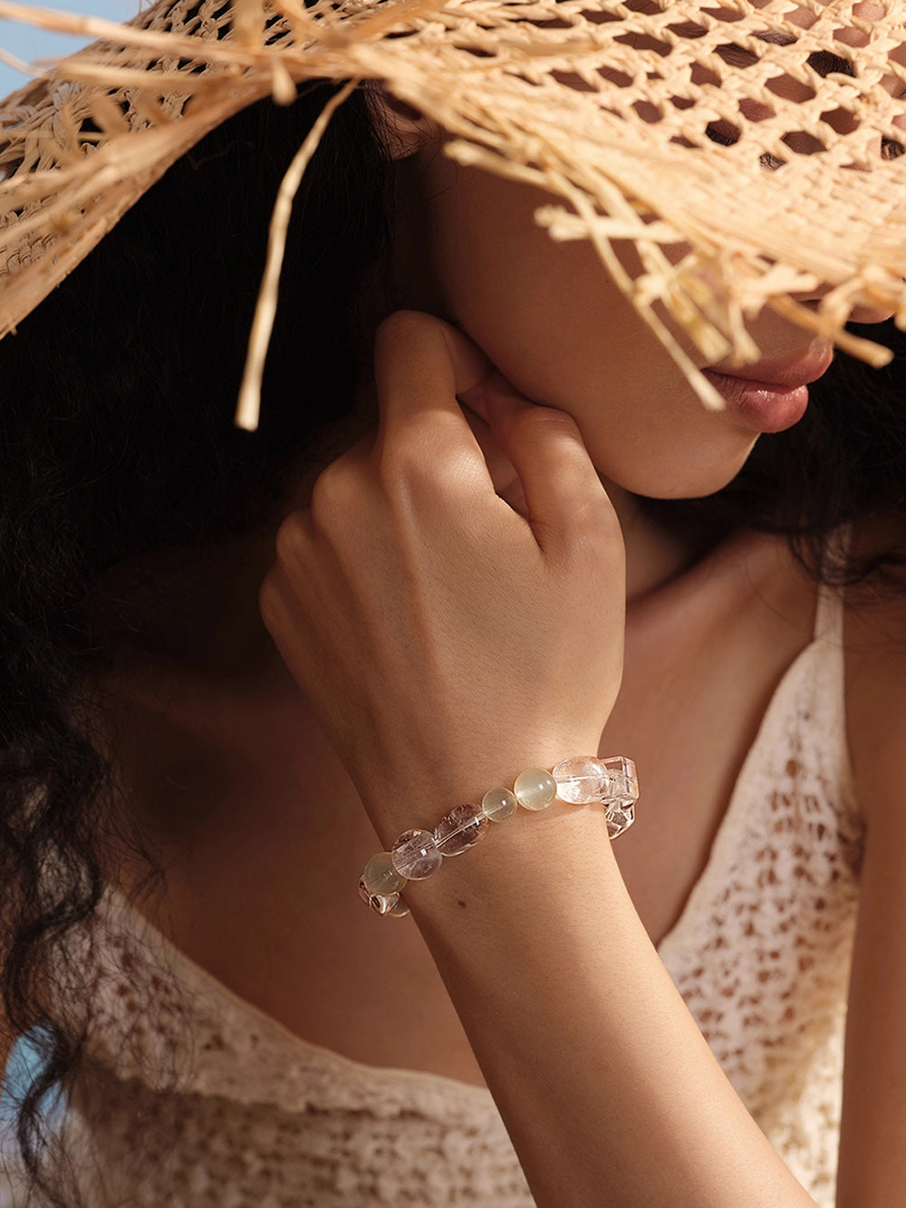 MUKTANK×SUN HUNTER“Fleeting Light”Grain Rain Pearl Crystal Bracelet