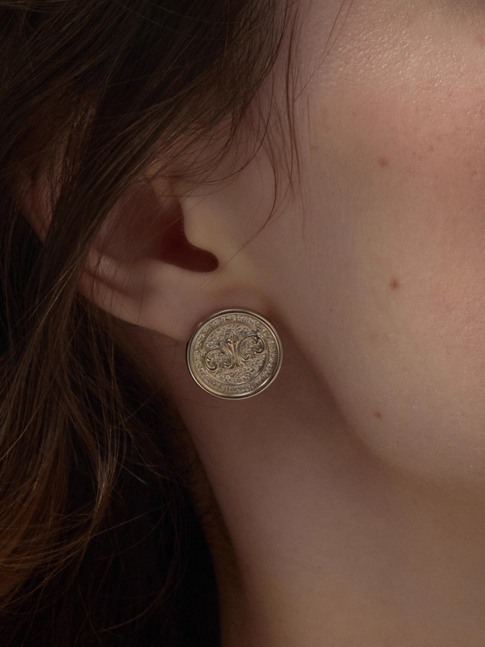 MUKTANK×SUN HUNTER Iris Coin Stud Earrings