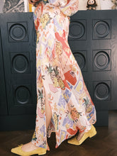 MUKZIN“Capsule Collection”Flowy Long Midi Skirt with Abstract Figure Prints