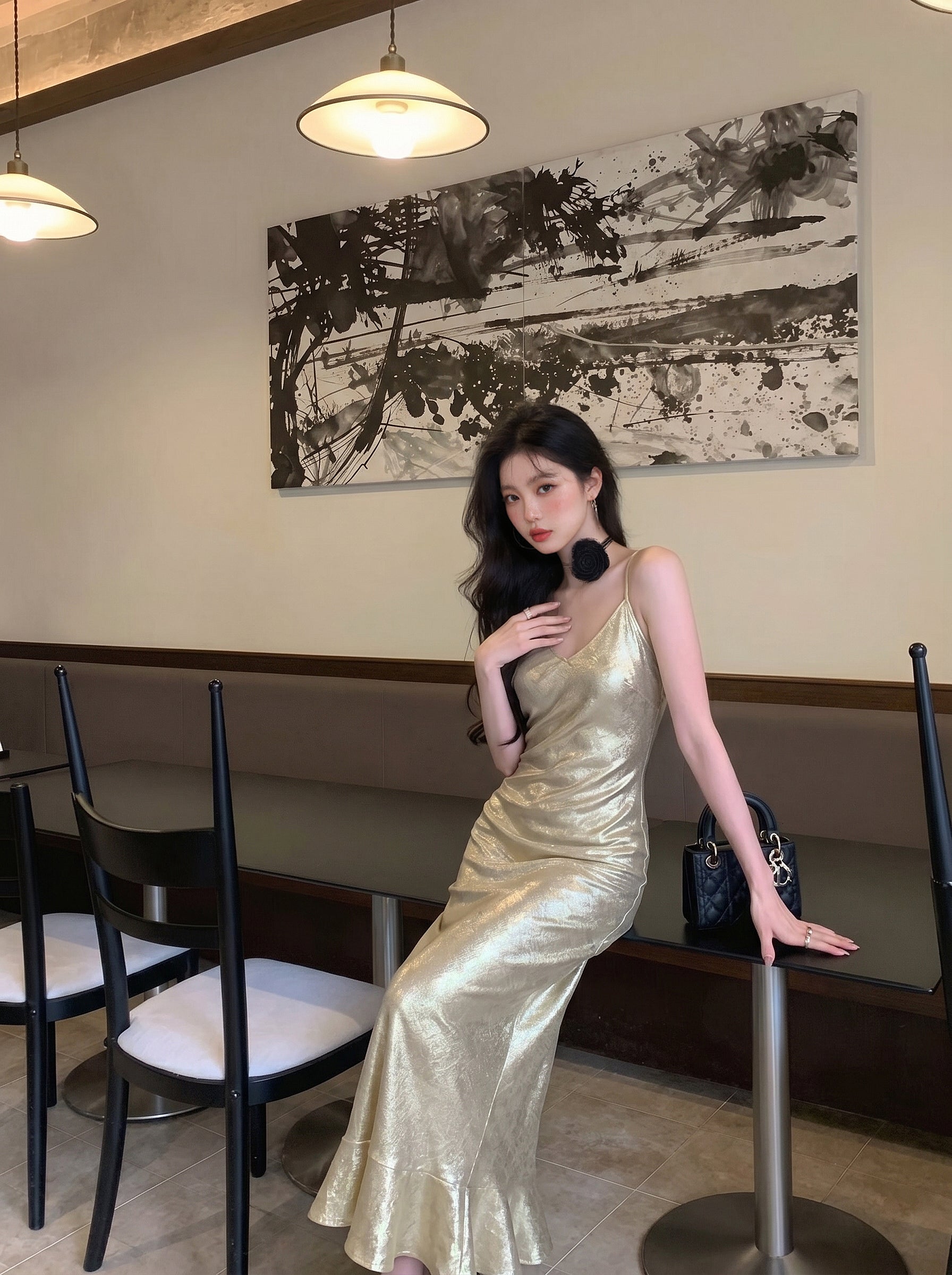 MUKZIN×"Capsule Collection" Modern Chinese Sheer Layering Slip Dress