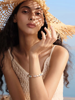 MUKTANK×SUN HUNTER“Fleeting Light”Aquamarine Moonlight Crystal Bracelet